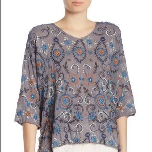Johnny Was Harper Paisley Embroidered Blouse